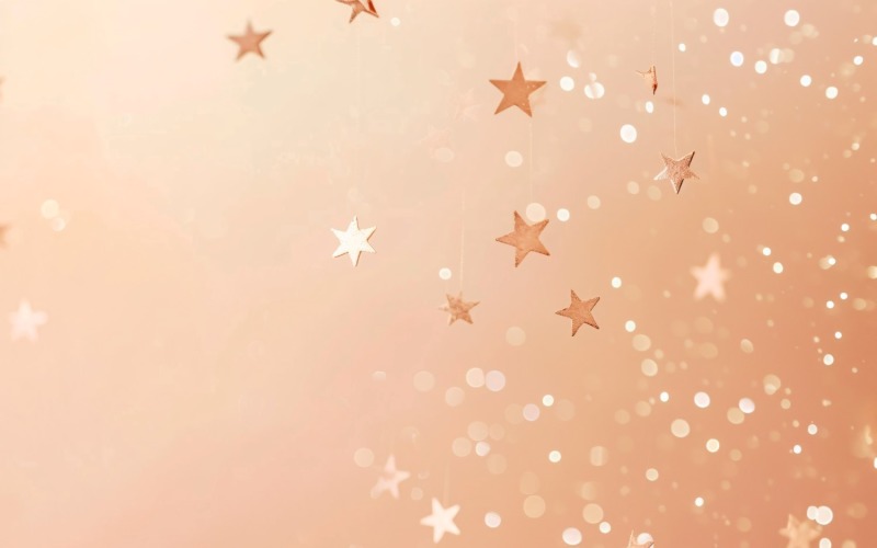 Birthday Background Golden Glitter Stars 223