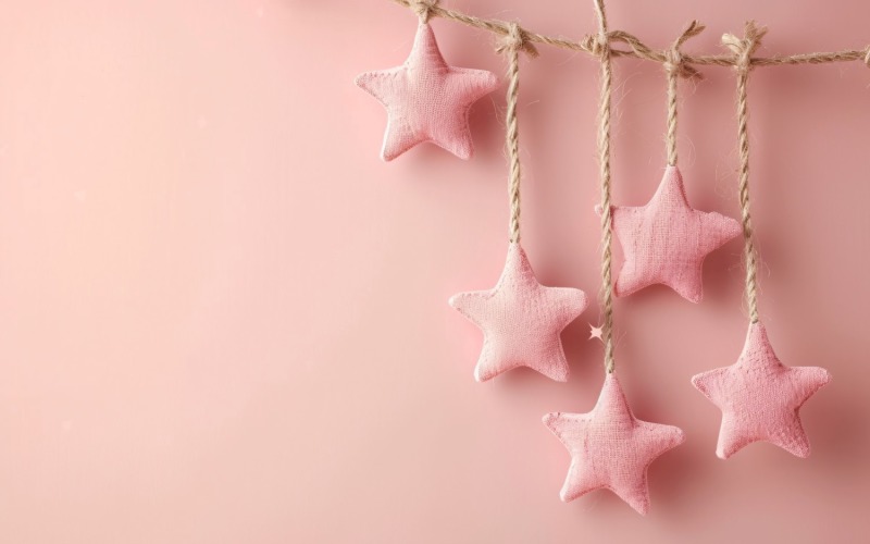 Birthday Background Peach and pink Glitter Stars 153