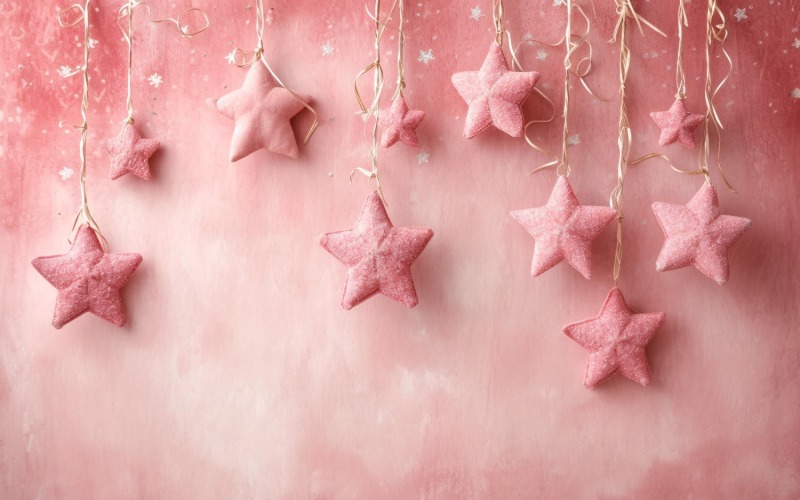 Birthday Background Peach and pink Glitter Stars 156