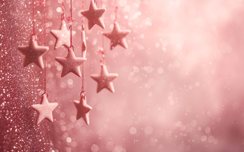 Birthday Background Peach and pink Glitter Stars 173