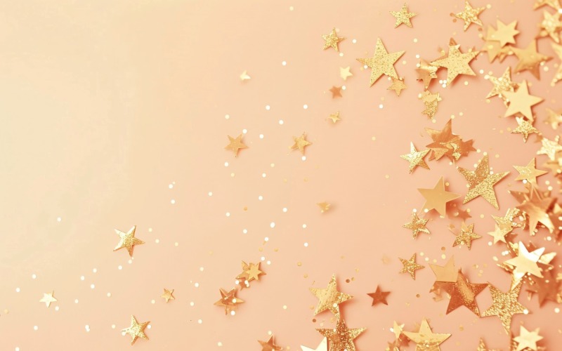 Birthday Background Peach and pink Glitter Stars 210