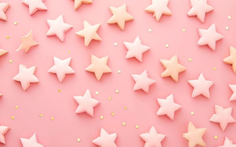 Birthday Background Peach and pink Glitter Stars 220