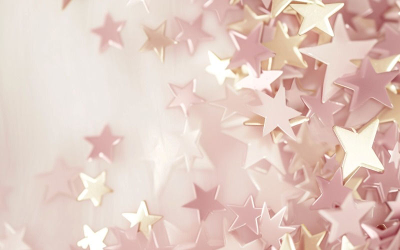 Birthday Background Peach and pink Glitter Stars 224