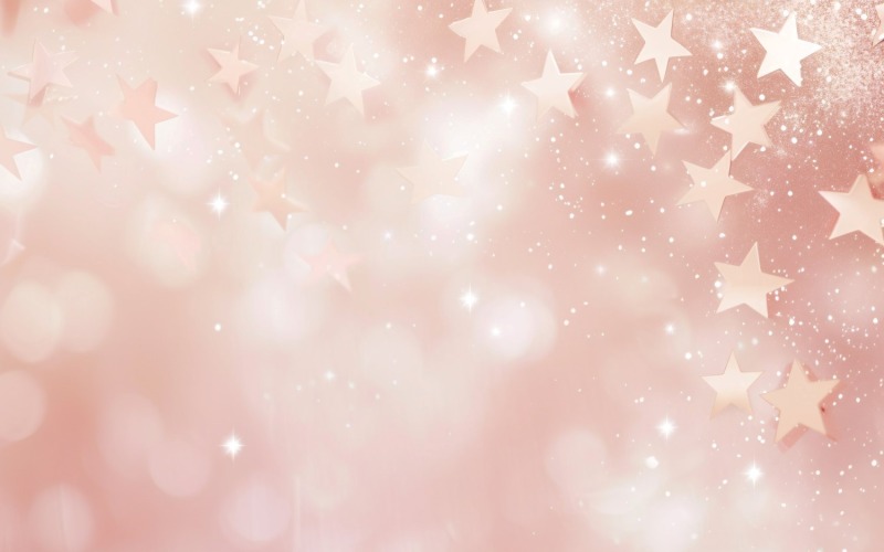 Birthday Background Peach and pink Glitter Stars 234