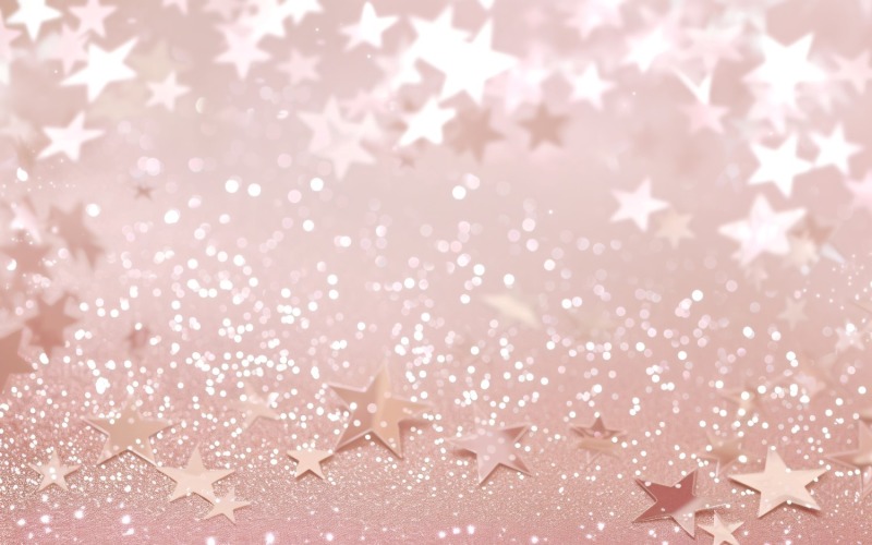 Birthday Background Peach and pink Glitter Stars 242