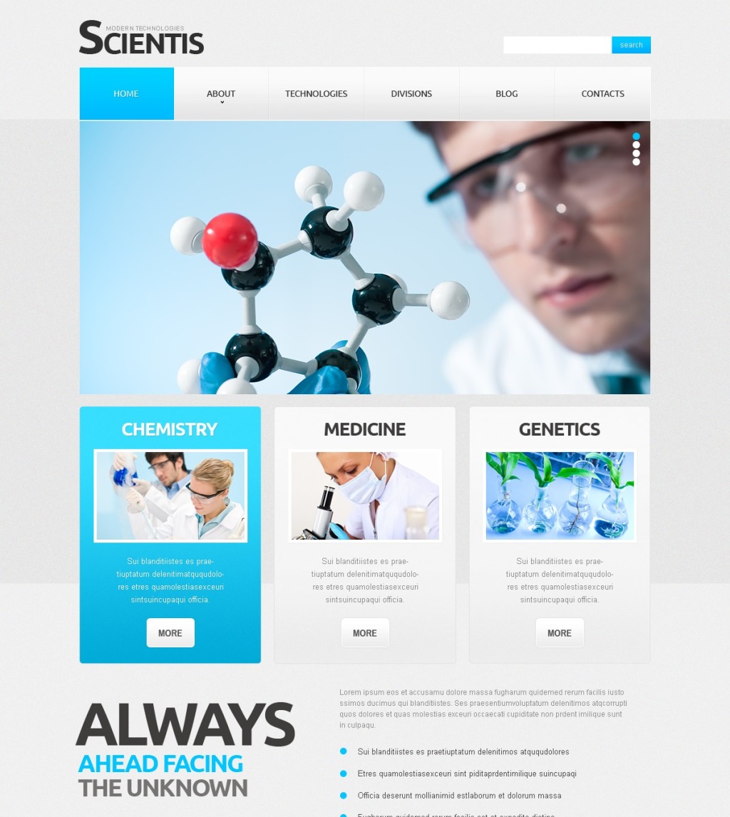 Demo for Science Responsive Website Template #43090