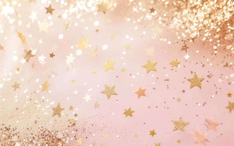 Birthday Background Golden Glitter Stars 271