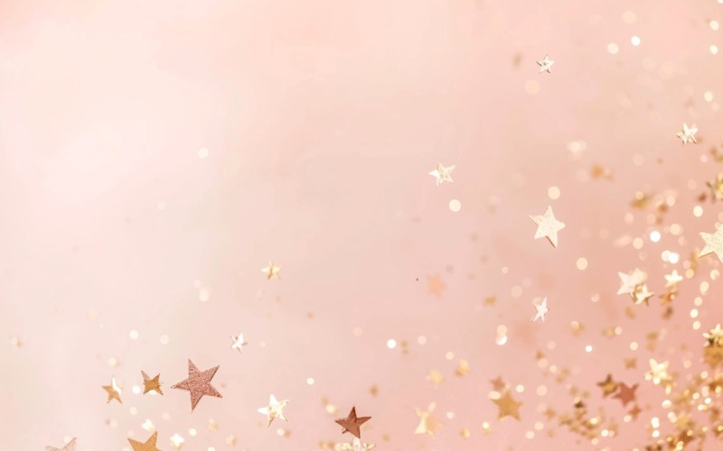Birthday Background Golden Glitter Stars 273