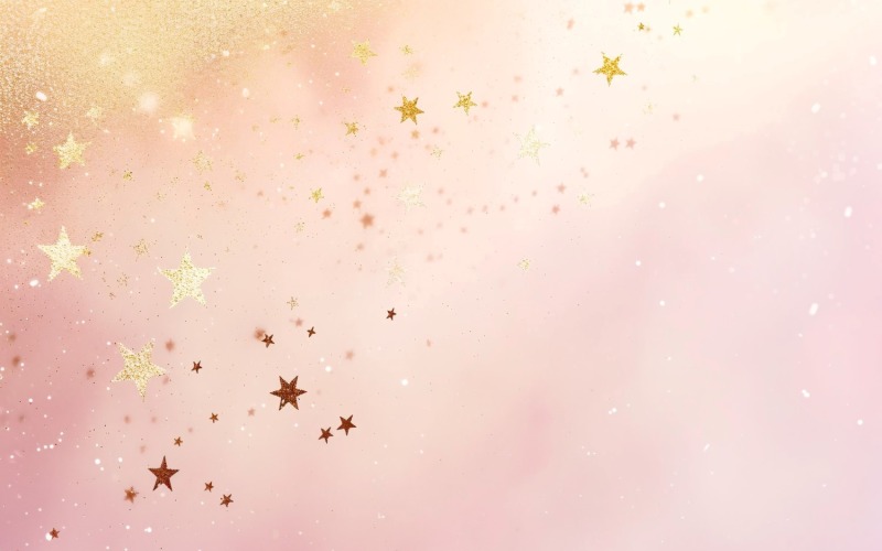 Birthday Background Golden Glitter Stars 274