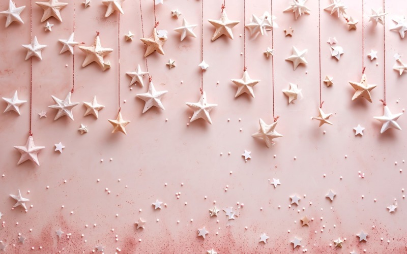 Birthday Background Peach and pink Glitter Stars 261