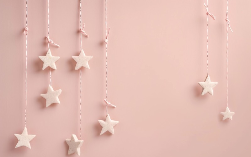 Birthday Background Peach and pink Glitter Stars 262