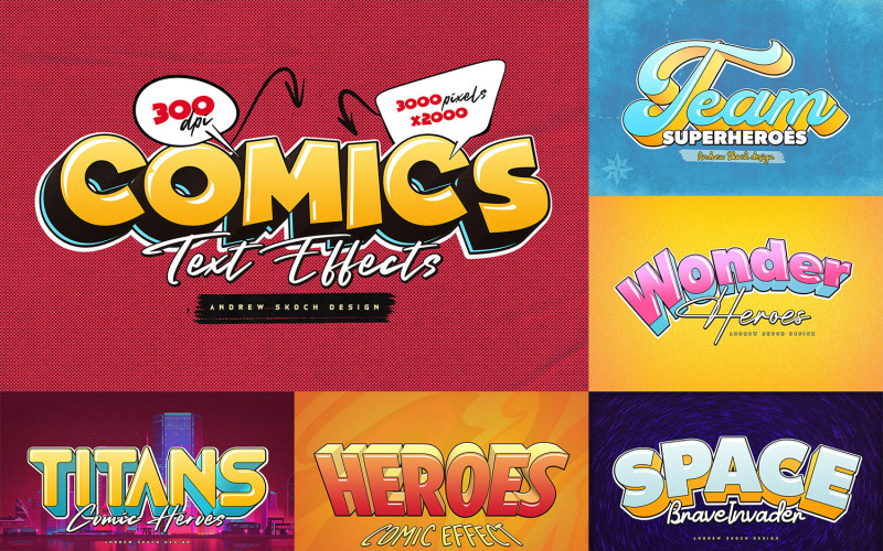 Comic Style Photoshop Text Effects Illustration