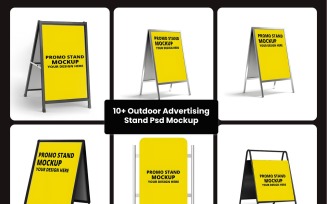 Outdoor Advertising Stand Psd Mockup Template