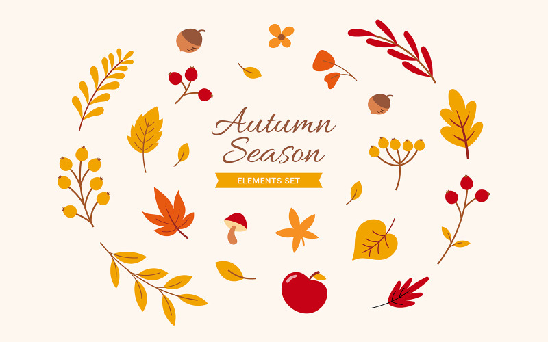 Autumn Season Element Collections Vol 1 Illustration