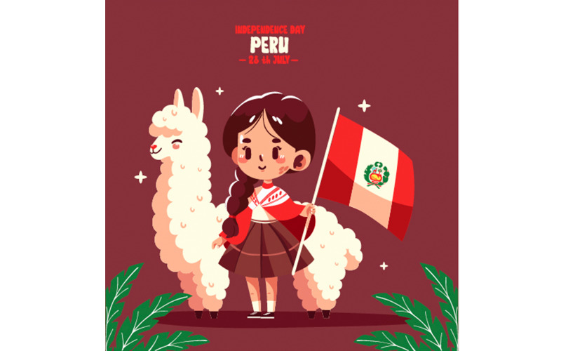 Background Peru Independence Day Celebration Illustration