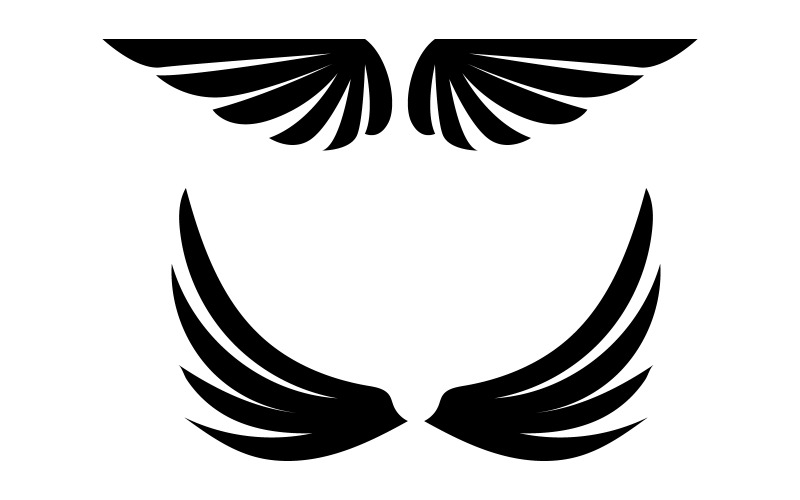 Bird Wings silhouette vector art illustration Illustration