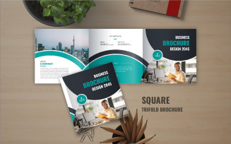 Business square trifold brochure or Modern square trifold brochure design layout