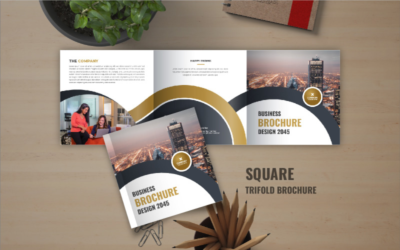 Business square trifold brochure or Modern square trifold brochure design Corporate Identity
