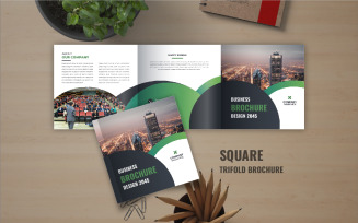 Business square trifold brochure or Modern square trifold brochure template design