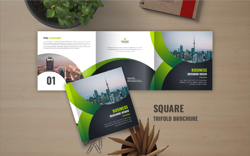 Business square trifold brochure or Modern square trifold brochure Corporate Identity