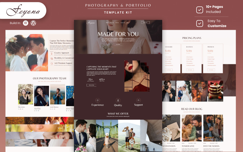 Feyona - Photography & Portfolio Elementor Template Kit Elementor Kit