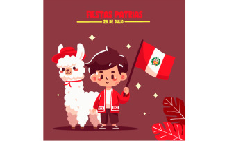 Fiestas Patrias de Peru Background Illustration