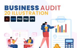 20 Business Audit Documents Illustration