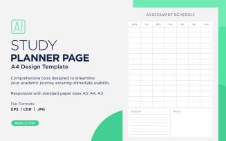 Assessment Schedule Study Planning Page, Planner Sheet, Design Template 02