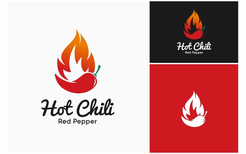 Hot Chili Pepper Flame Logo Logo Template