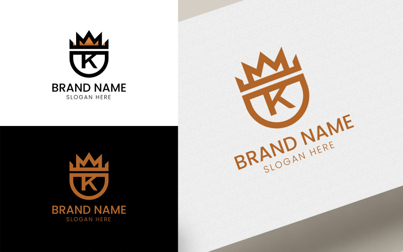Initial K letter crown logo-07-141 Logo Template