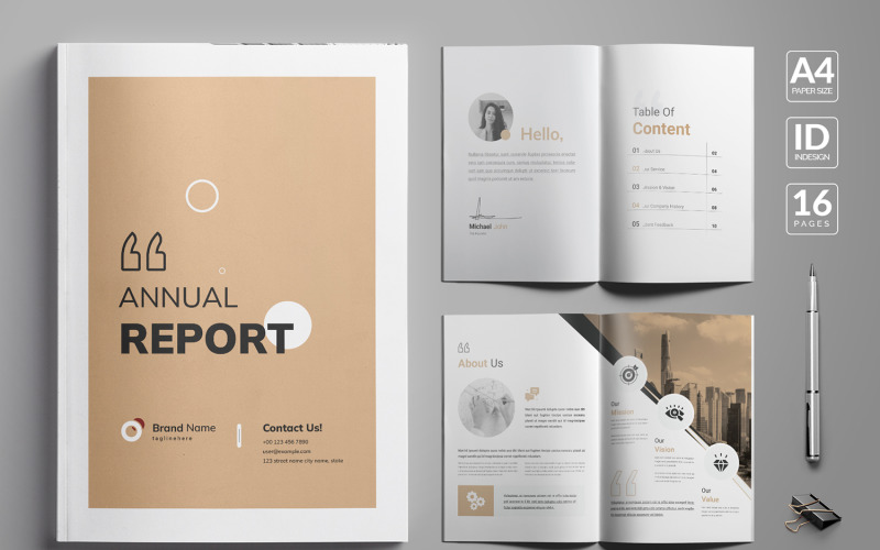 Annual Report Template Design Magazine Template
