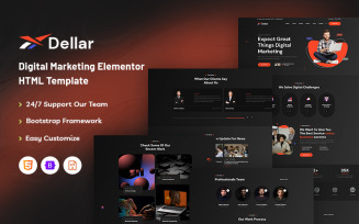 Dellar – Digital Marketing Elementor Website Template