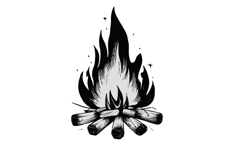 Fire art silhouette vector style Illustration