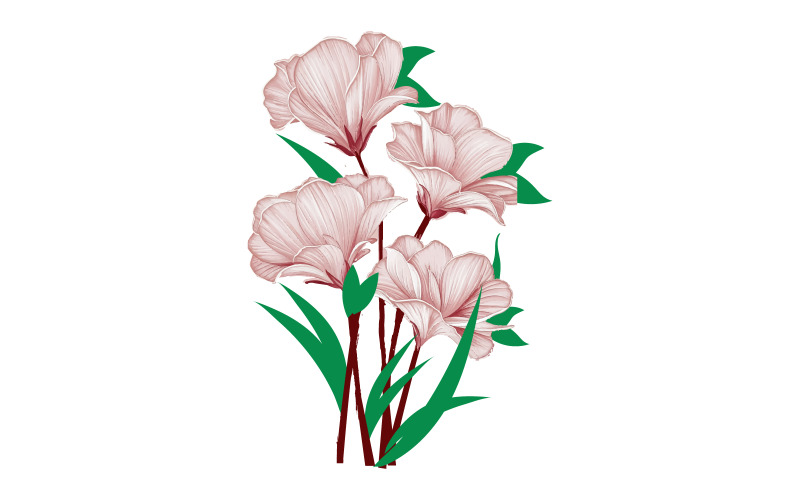 Flower art silhouette vector style Illustration