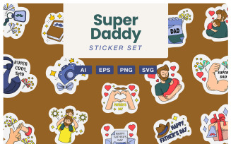 Happy Father's Day Sticker Set