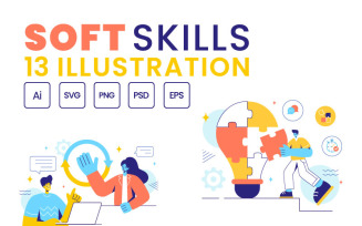 13 Soft Skills Vector Illustration