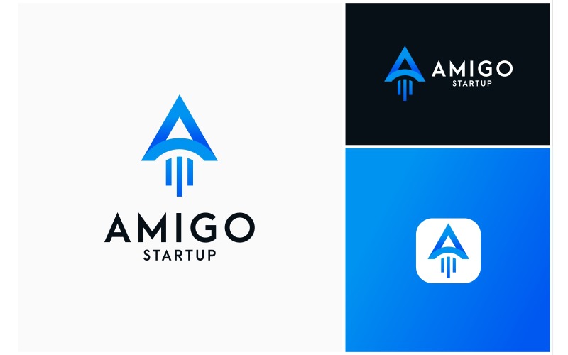 Letter A Startup Launch Booster Logo Logo Template