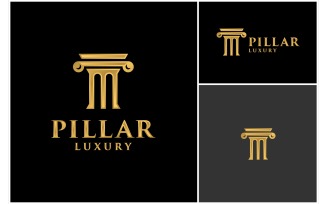 Pillar Law Firm Gold Luxury Logo
