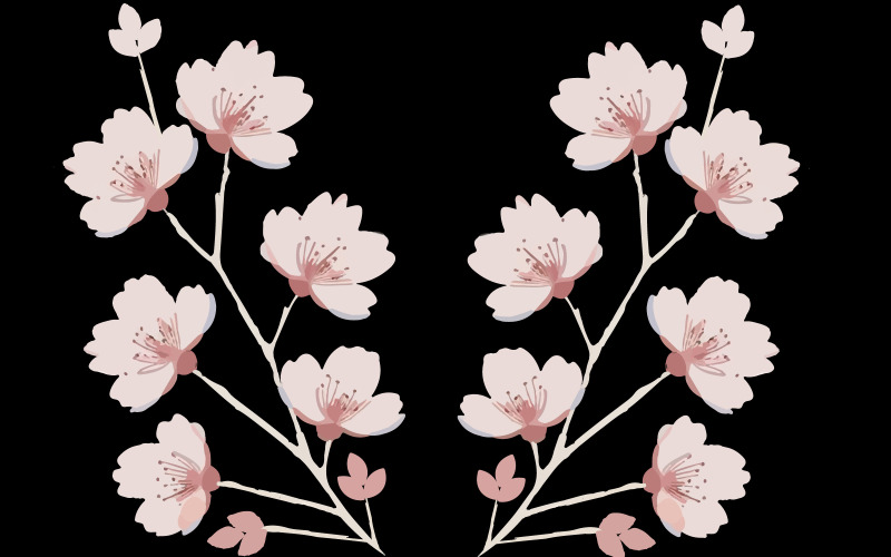Pink color flower vector art illustration Illustration