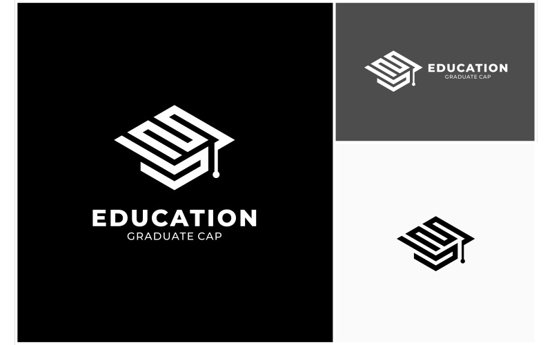 Study Graduation Cap Geometric Logo Logo Template