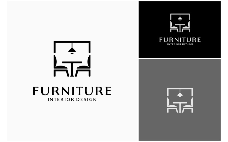 Chair Table Lamp Furniture Logo Logo Template