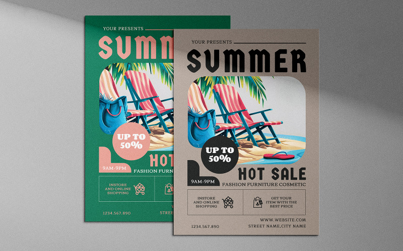 Free Summer Vibes Double Template Corporate Identity