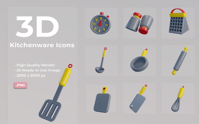3D Kitchenware Icon Design Icon Set