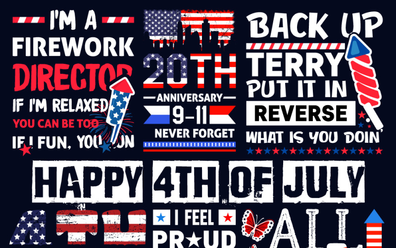 4th of July American Independence Day Vector Graphic