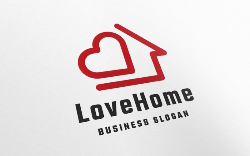 Love Home Real Estate Logo Logo Template