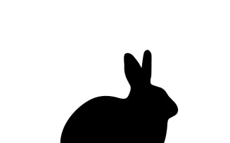 Rabbit silhouette. Easter Bunny. Isolated