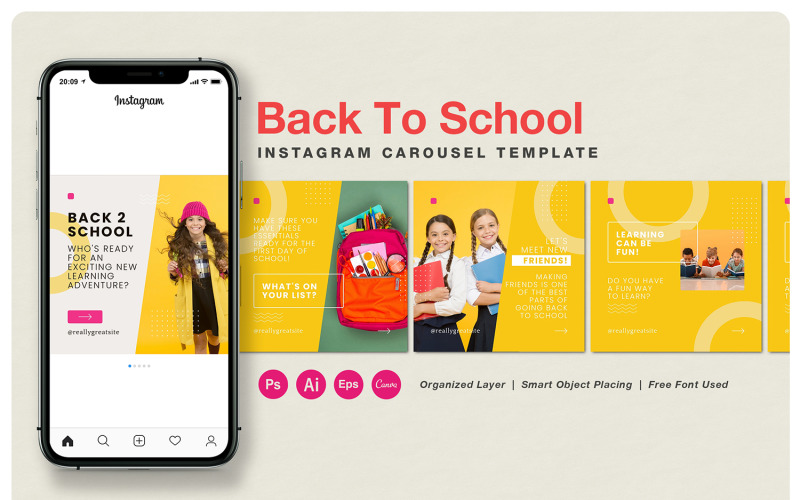 School Instagram Carousel Post Social Media