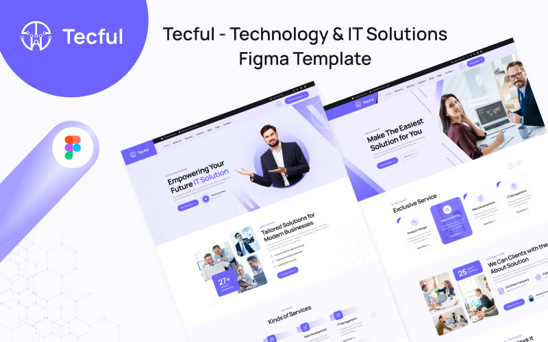 Tecful - Technology & IT Solutions Figma Template UI Element