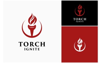 Torch Fire Flame Ignite Burn Logo