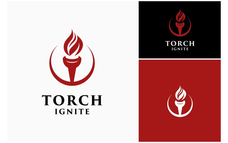 Torch Fire Flame Ignite Burn Logo Logo Template